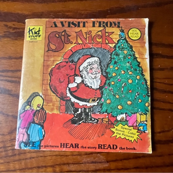 The Night Before Christmas Record and Book 45 RPM 7” w/ A Visit from St Nick bk - Picture 8 of 12